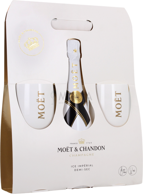 Moët & Chandon Ice Impérial 12% Vol. 0,75l in Giftbox with 2 white glasses